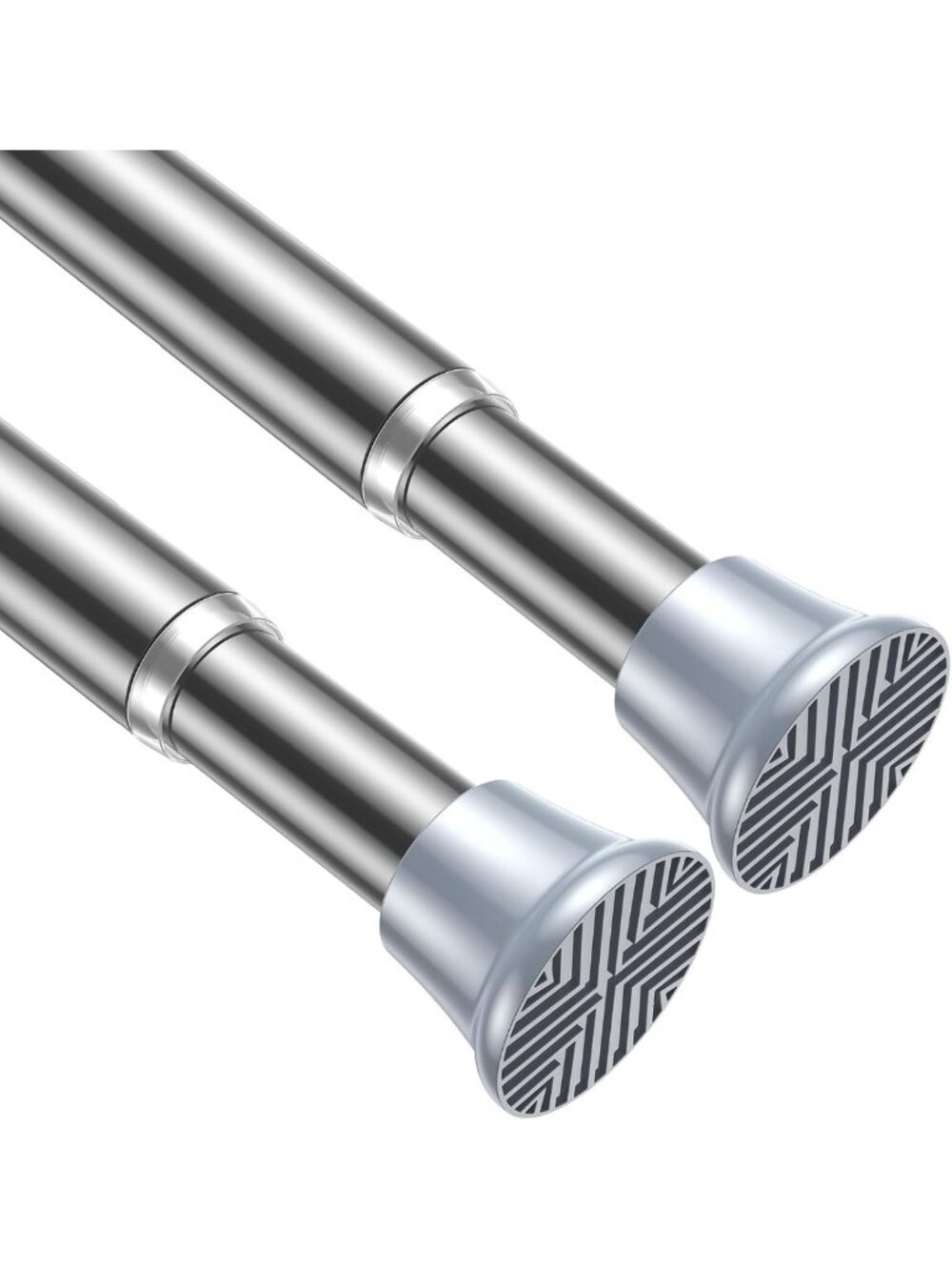 Adjustable Tension Rod Set 24-46" | No Drill Spring Curtain Rods for Windows